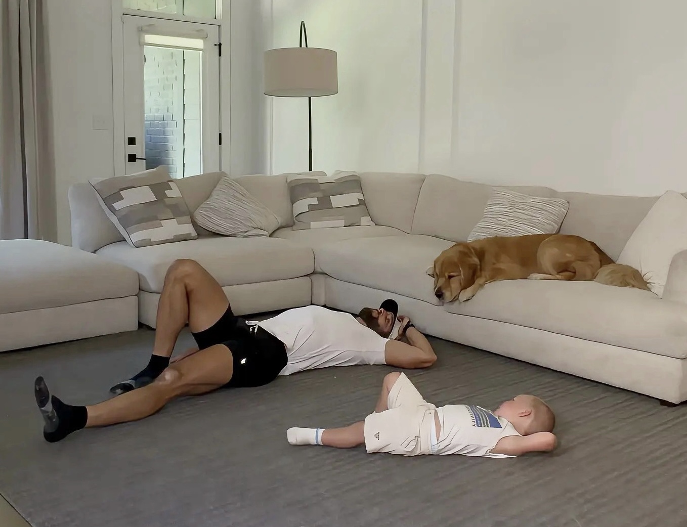 Toddler doing Mirror Game activity